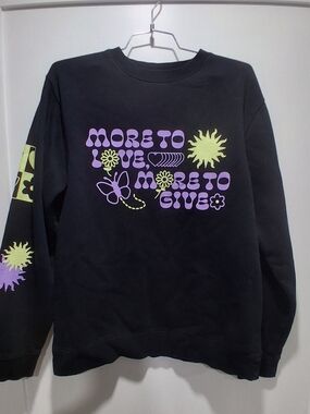 BSR By Samii Ryan Black Crewneck Sweatshirt More To Love Graphic S